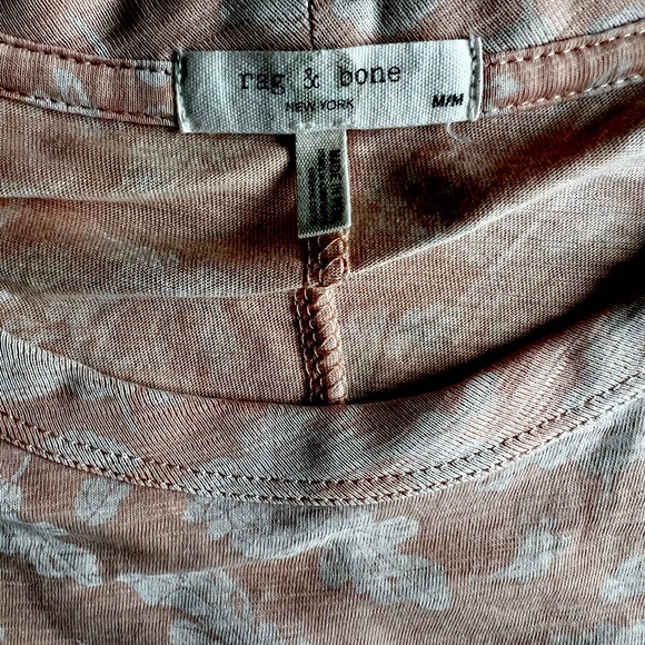 Rag & Bone Peach Floral T-Shirt - Picture 4 of 6